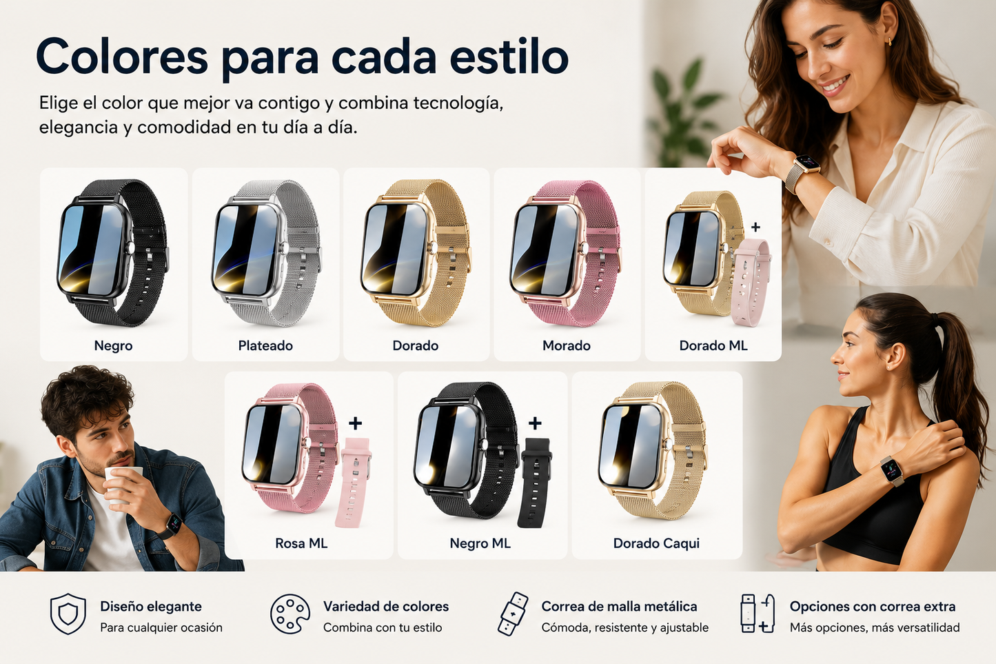 KESHUYOU 2025 – Reloj Inteligente con Pantalla HD de 2,01
